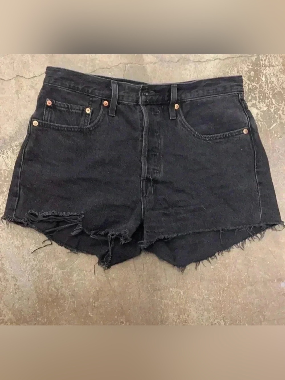 Levi’s 501 black denim shorts